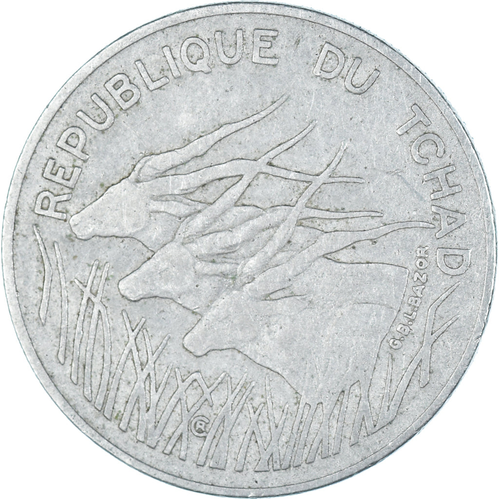 Monnaie, Tchad, 100 Francs, 1988