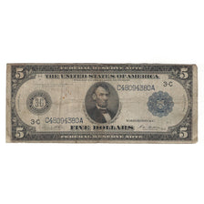 Biljet, Verenigde Staten van Amerika, 5 Dollars, 1914, TB