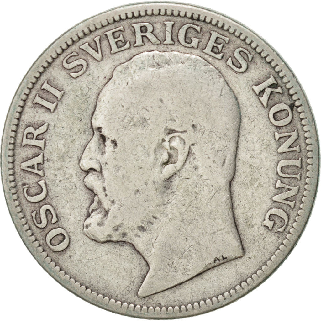 Sweden Krona 1907 KM:772 VF(20-25) Silver 25