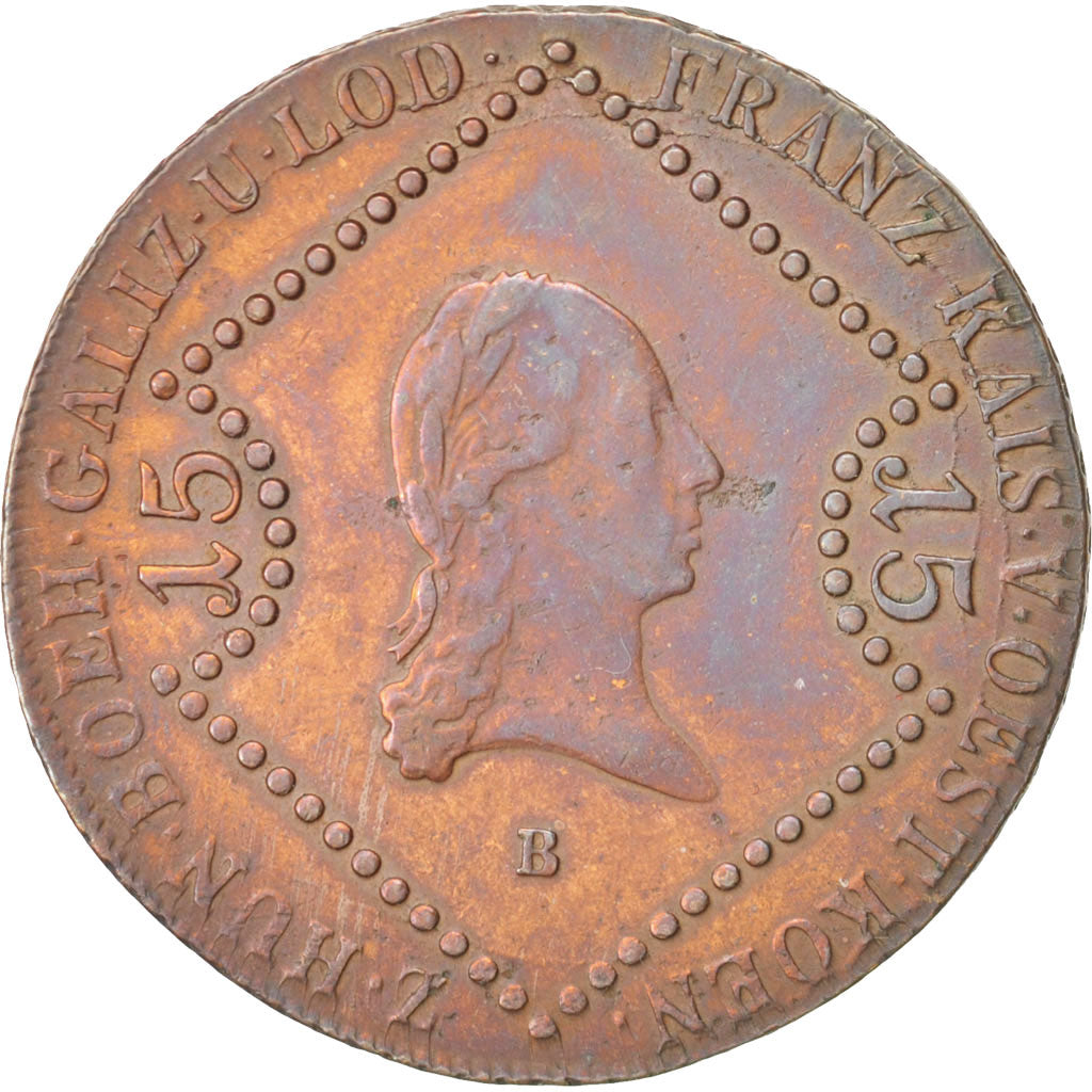 Austria 15 Kreuzer 1807 KM:2138 EF(40-45) Copper 35.12