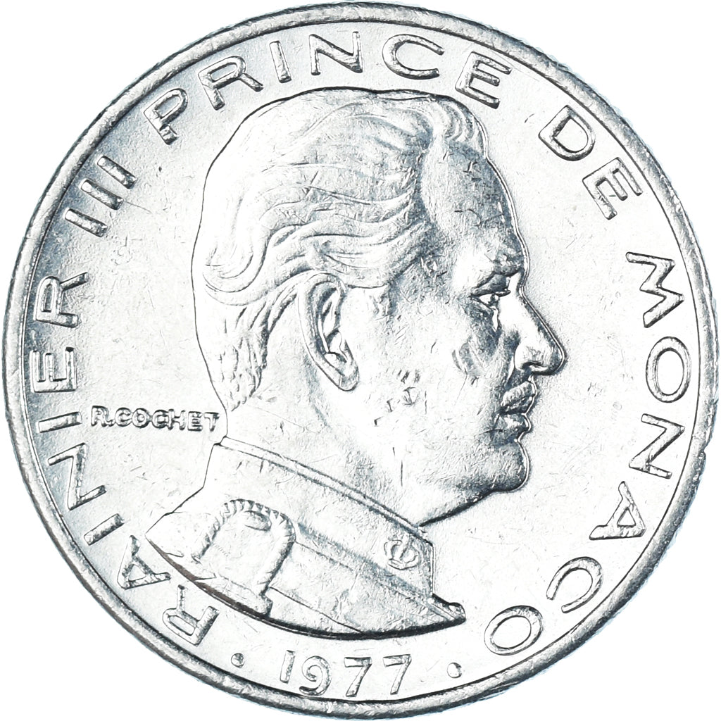 Moneda, Mónaco, 1/2 Franc, 1977
