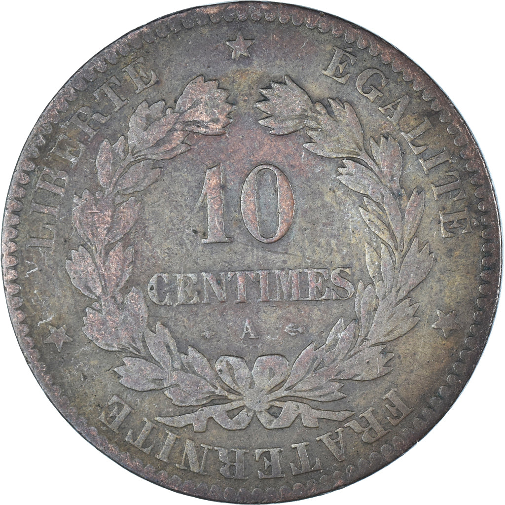 Munten, Frankrijk, 10 Centimes, 1870