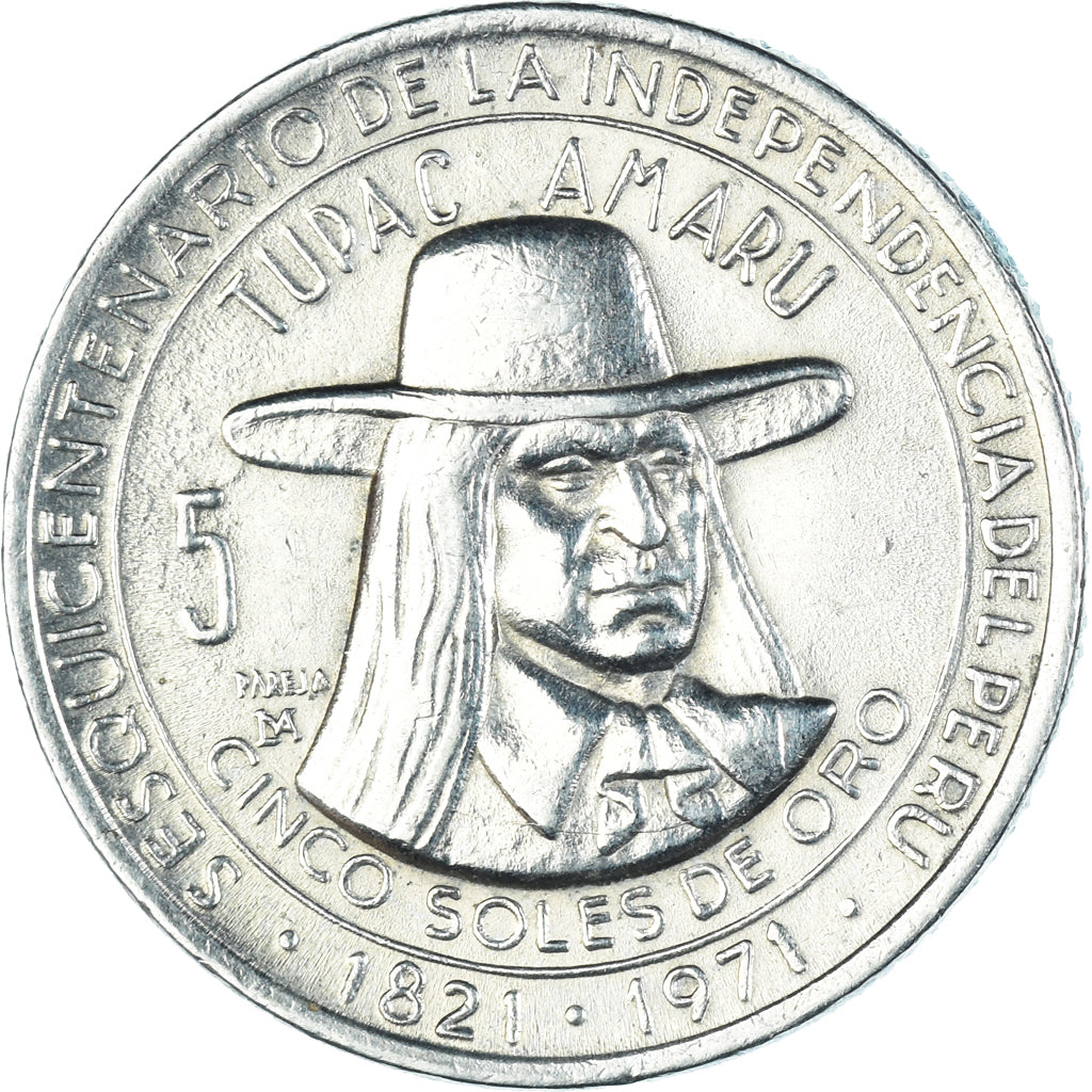 Coin, Peru, 5 Soles, 1971