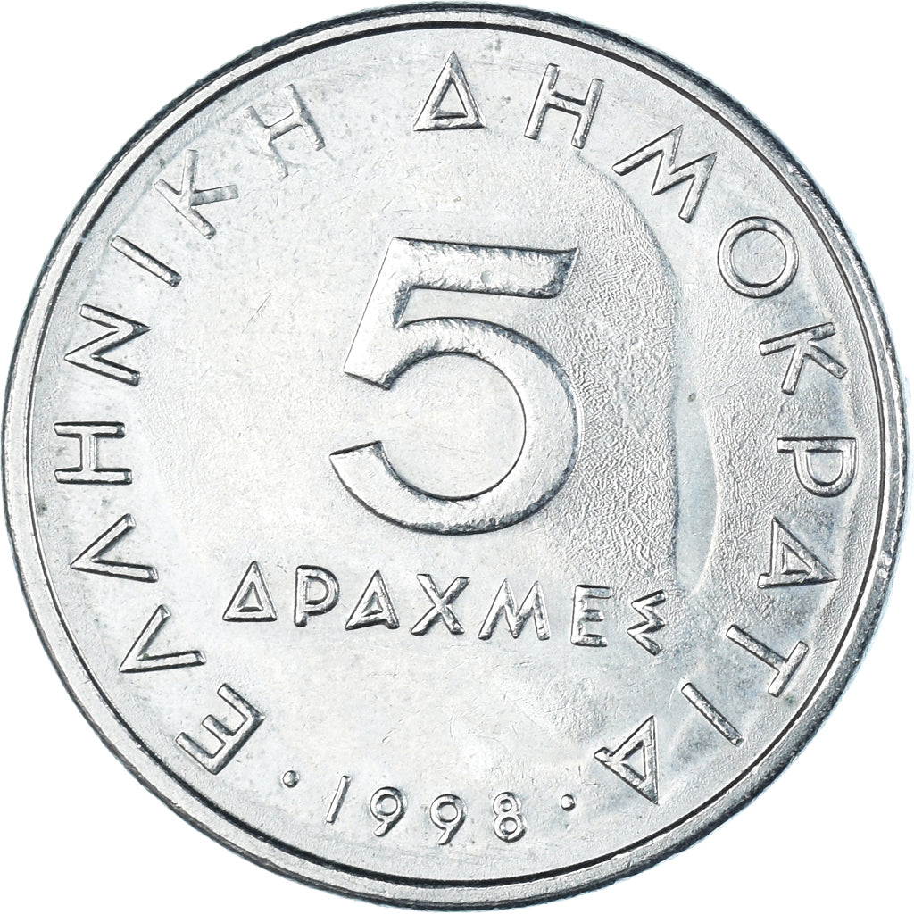 Munten, Griekenland, 5 Drachmes, 1998