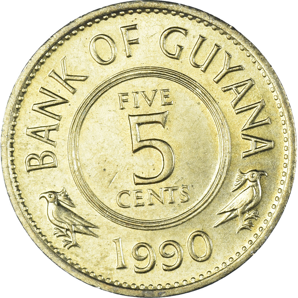 Coin, Guyana, 5 Cents, 1990