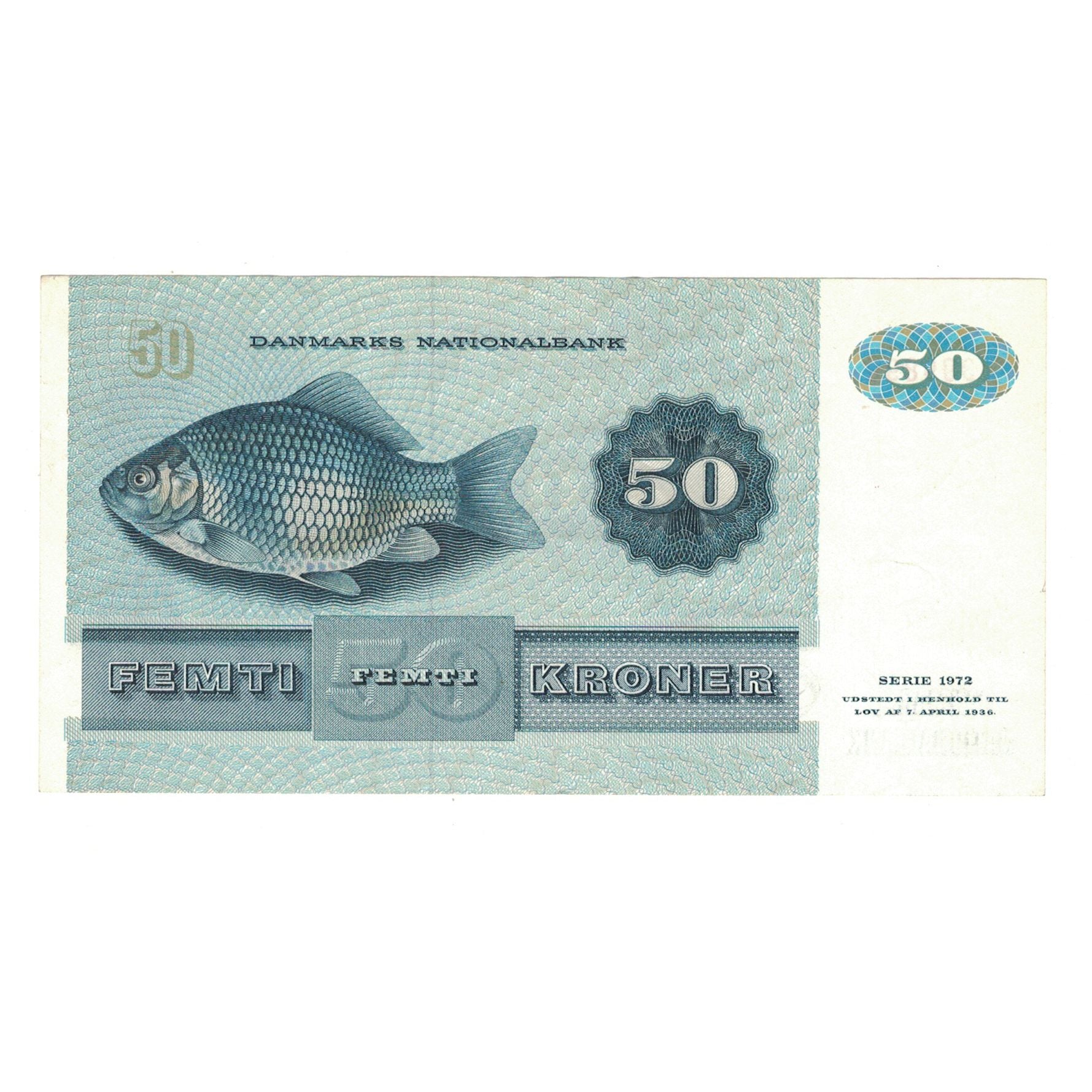 Banknote, Denmark, 50 Kroner, 1972, KM:50e, AU(50-53)