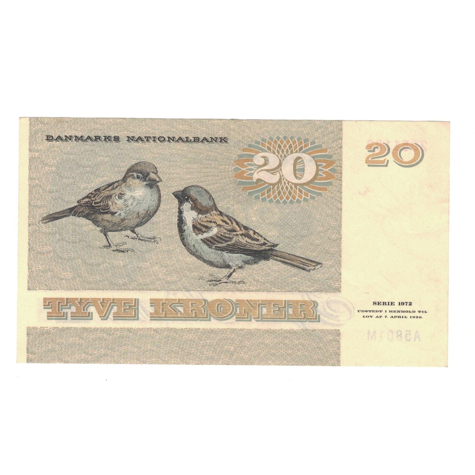 Banknote, Denmark, 20 Kroner, 1972, KM:49b, AU(50-53)