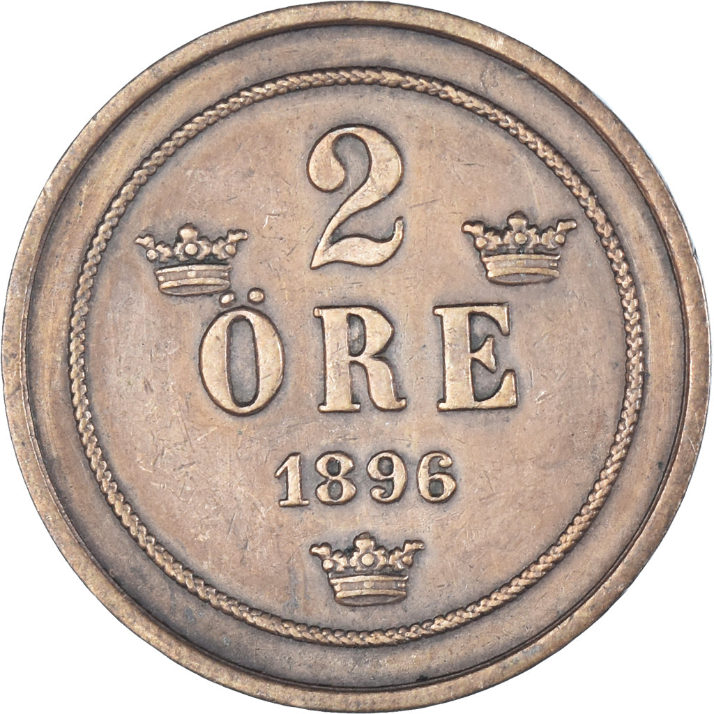 Coin, Sweden, 2 Öre, 1896