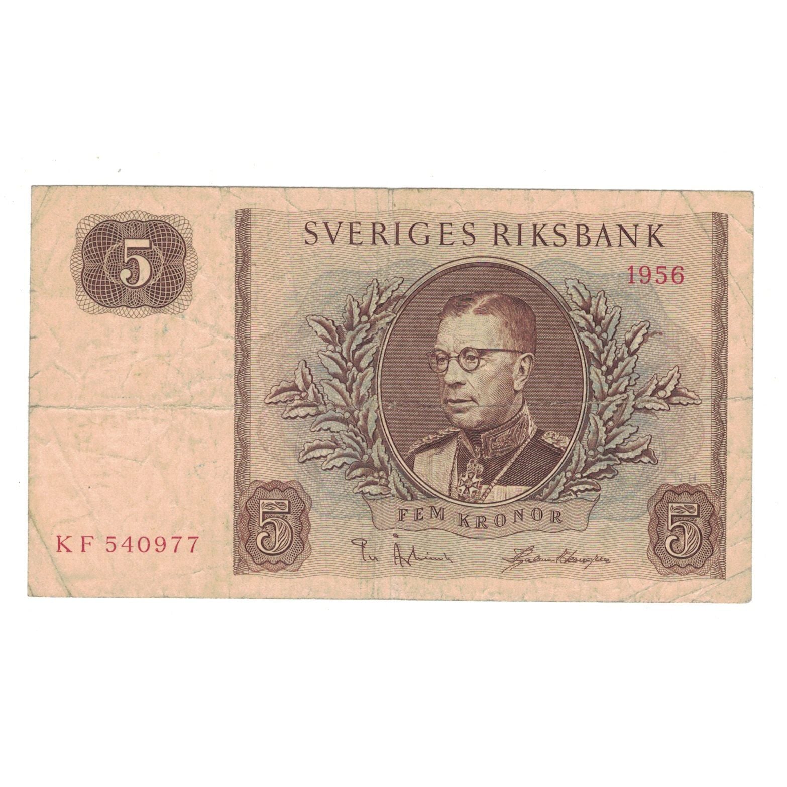 Banknote, Sweden, 5 Kronor, 1956, KM:42c, VF(20-25)