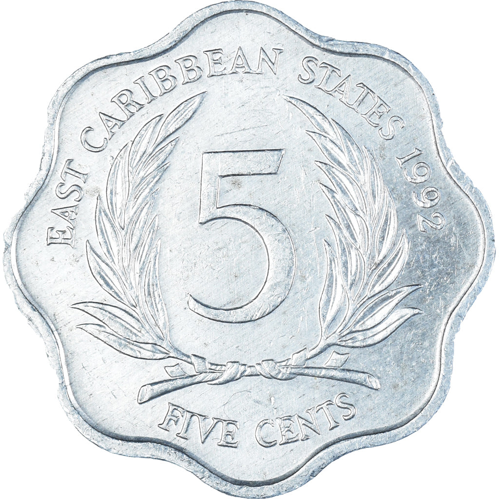 Monnaie, Etats des caraibes orientales, 5 Cents, 1992