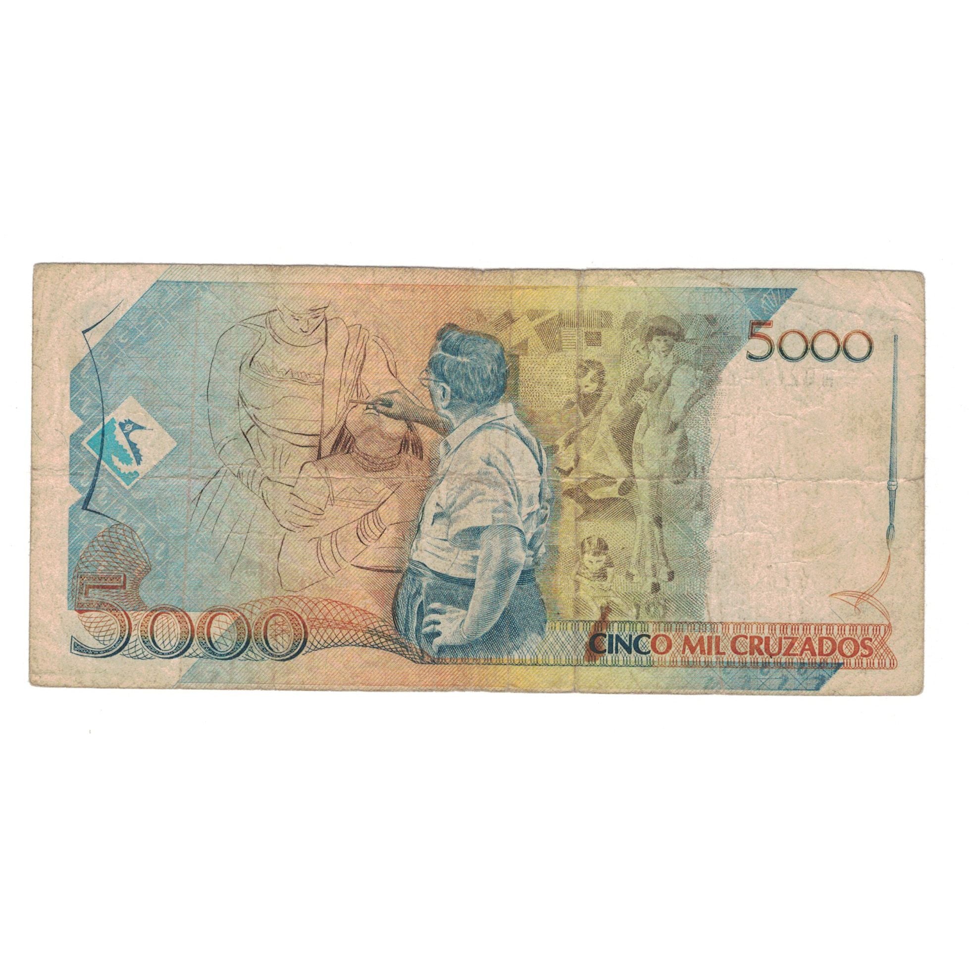 Banknote, Brazil, 5000 Cruzados, 1988, KM:214a, VF(20-25)