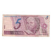 Banknote, Brazil, 5 Reais, Undated (1997- ), KM:244Ae, VF(20-25)