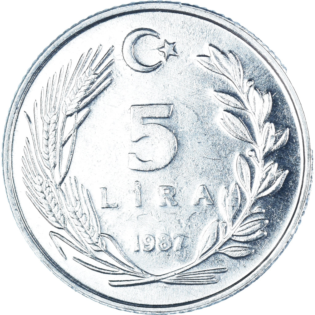 Monnaie, Turquie, 5 Lira, 1987