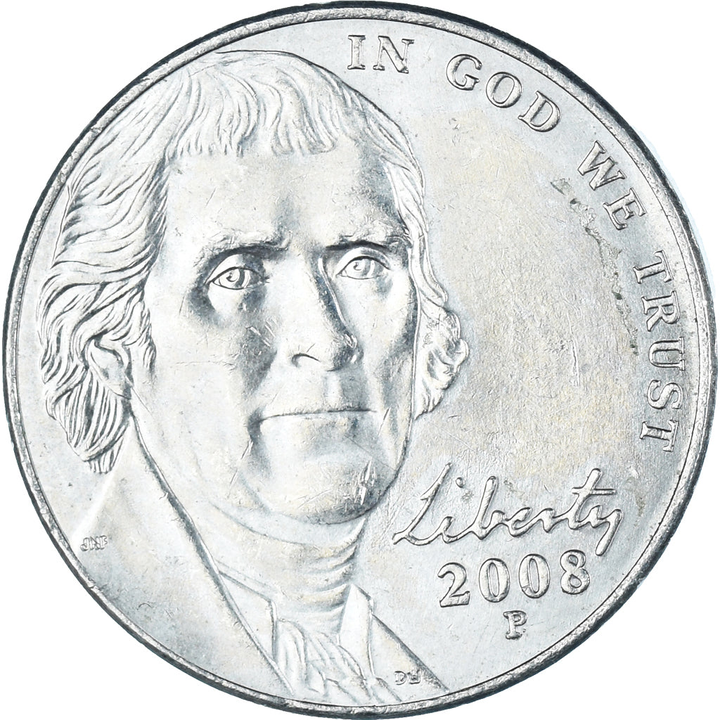 Moeda, Estados Unidos da América, 5 Cents, 2008