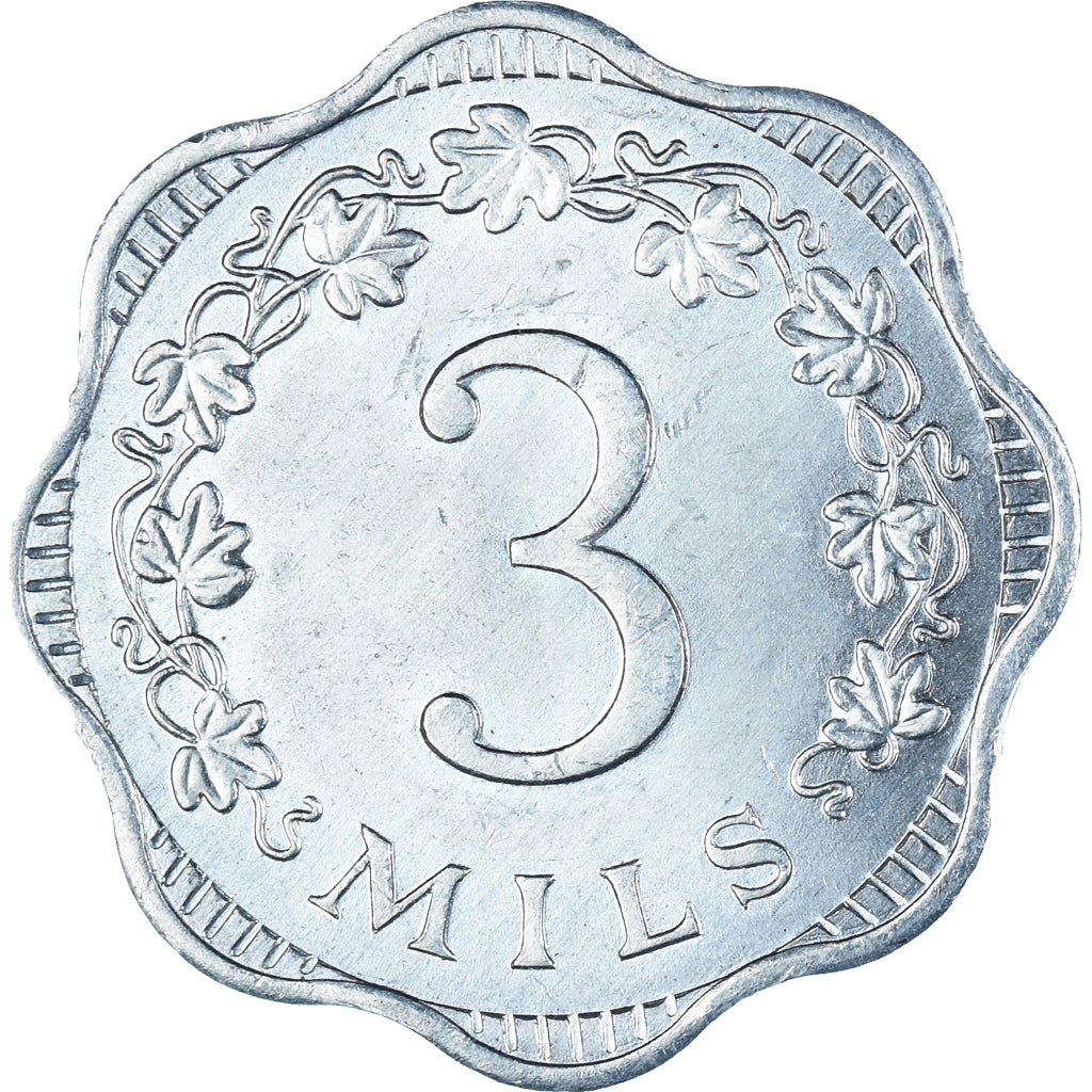 Münze, Malta, 3 Mils, 1972