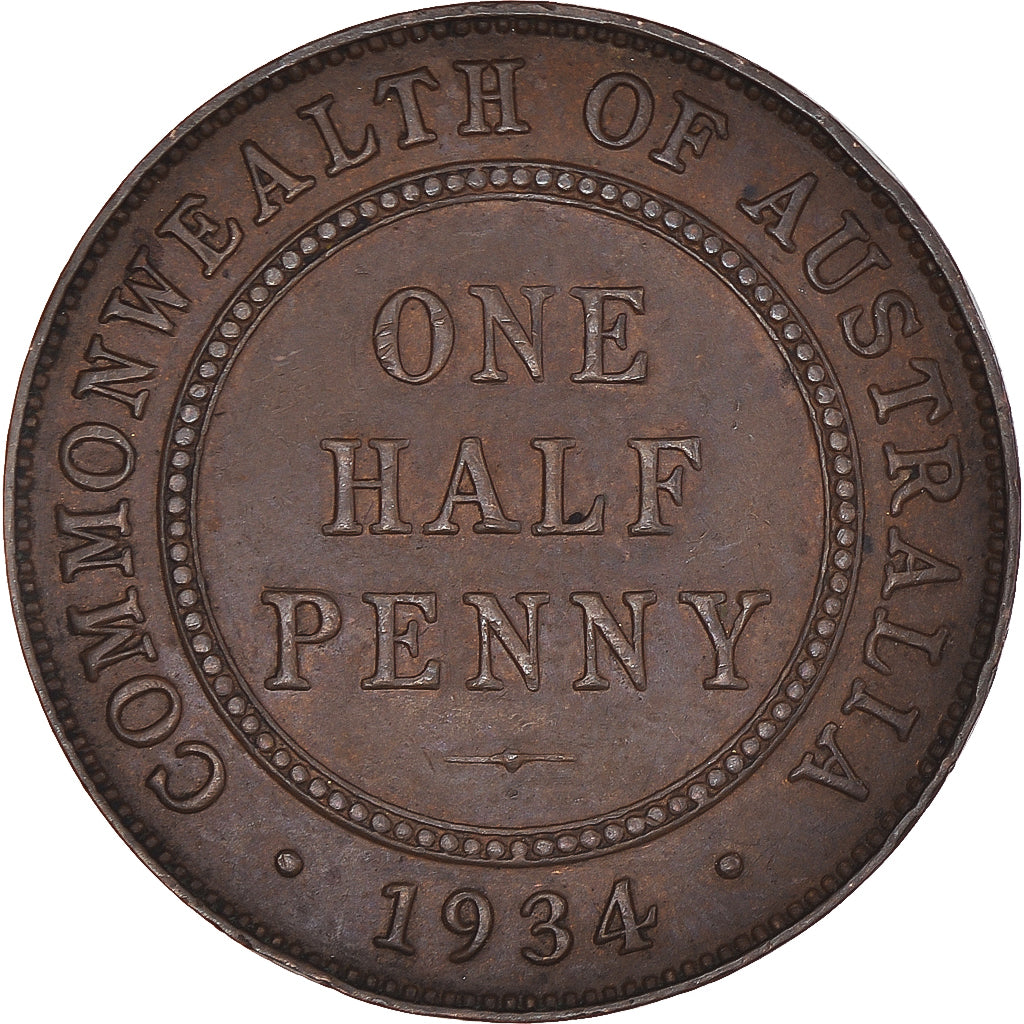 Moneta, Australia, 1/2 Penny, 1934