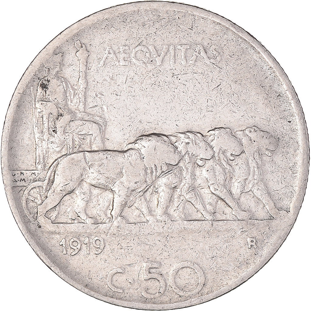 Moneda, Italia, 50 Centesimi, 1919