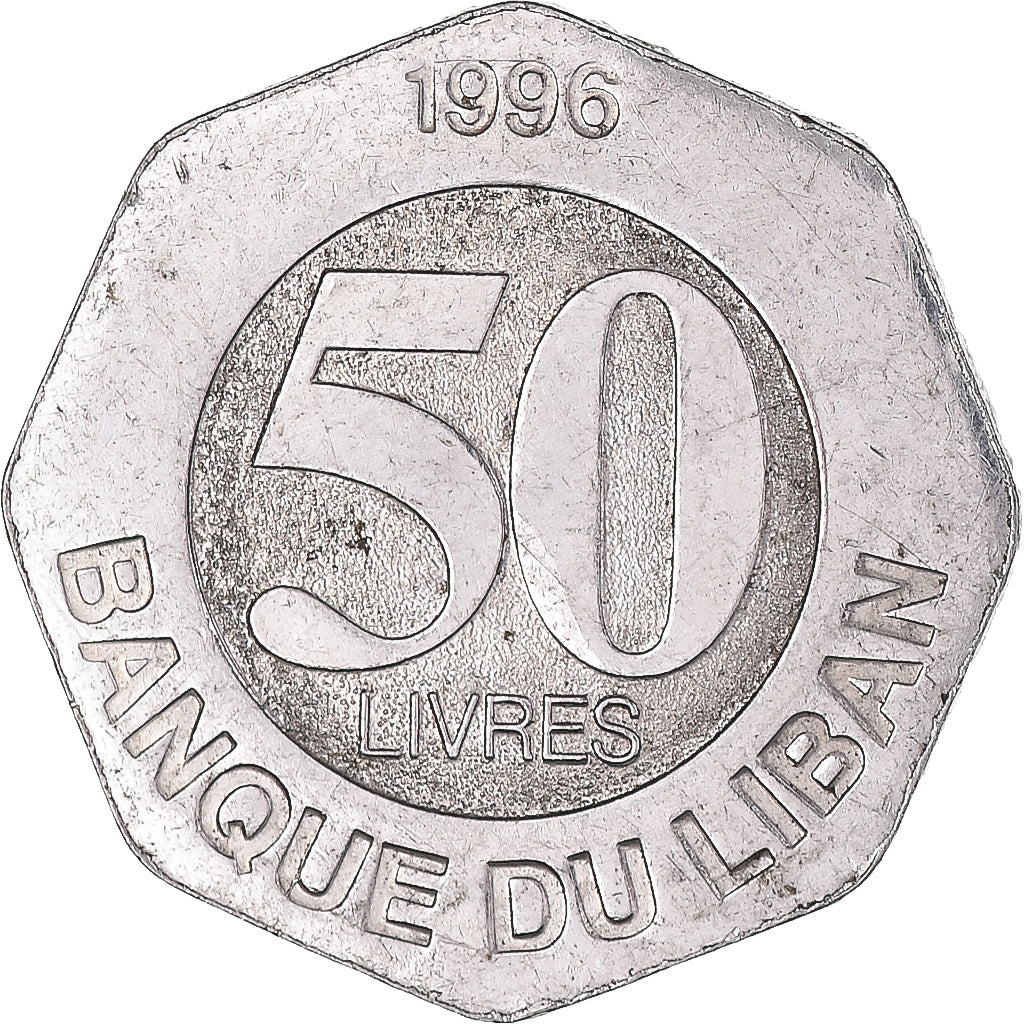 Monnaie, Liban , 50 Livres, 1996