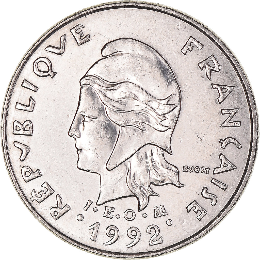 Moneda, Polinesia francesa, 10 Francs, 1992