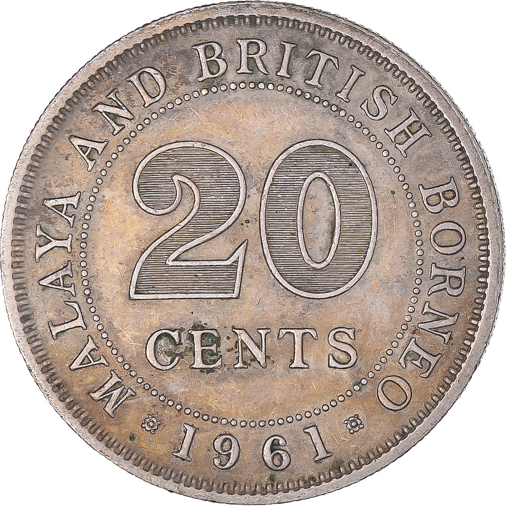 Coin, MALAYA & BRITISH BORNEO, 20 Cents, 1961