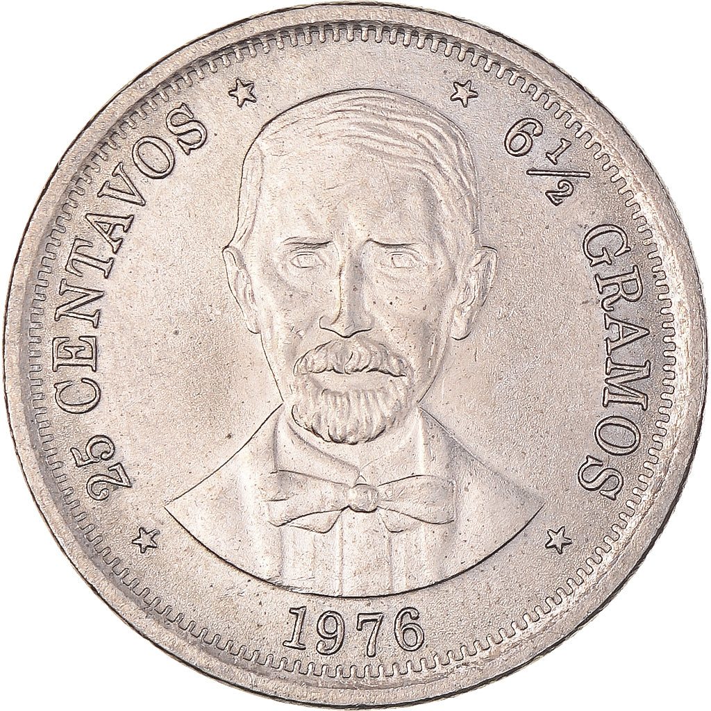 Moneda, República Dominicana, 25 Centavos, 1976