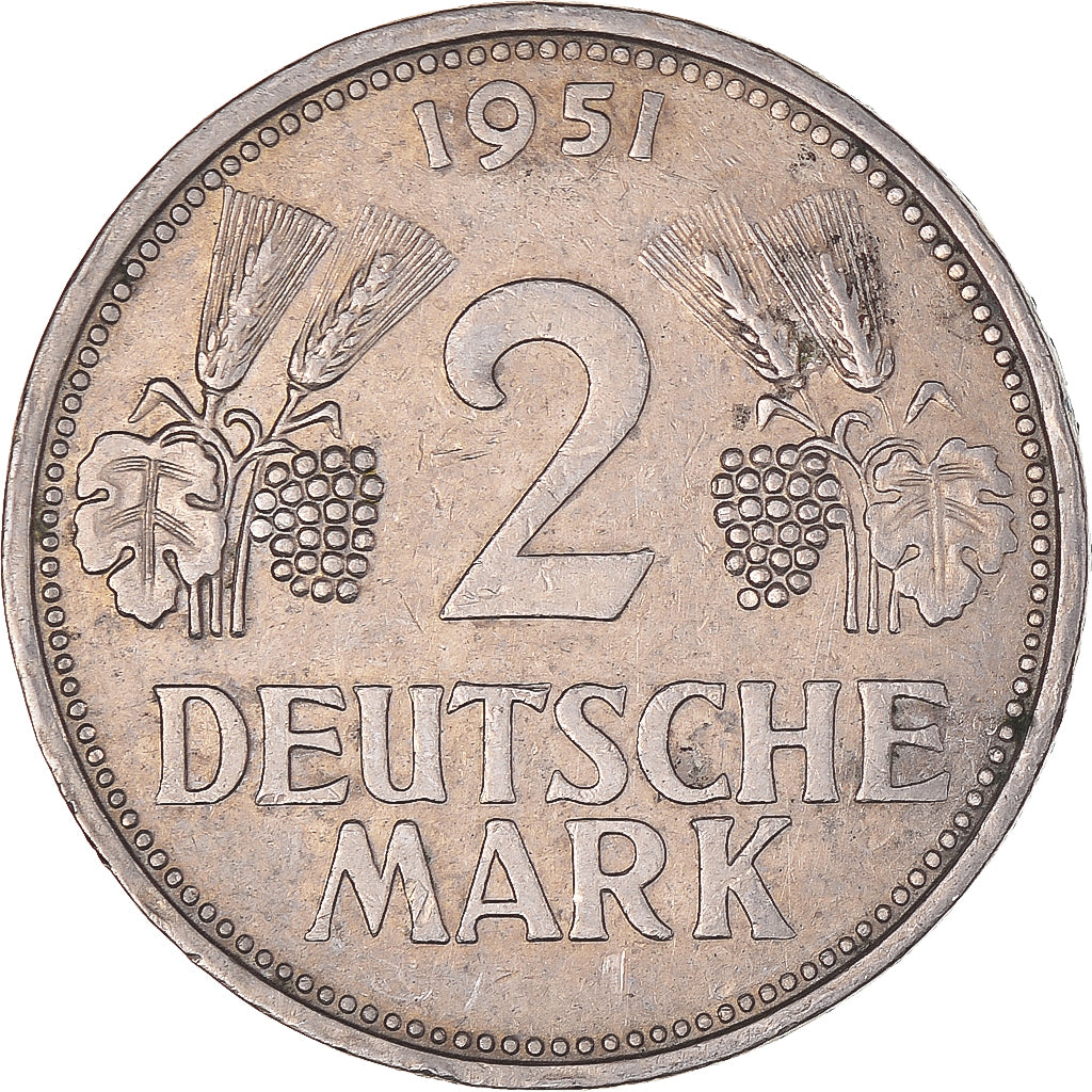 Moneda, Alemania, 2 Mark, 1951