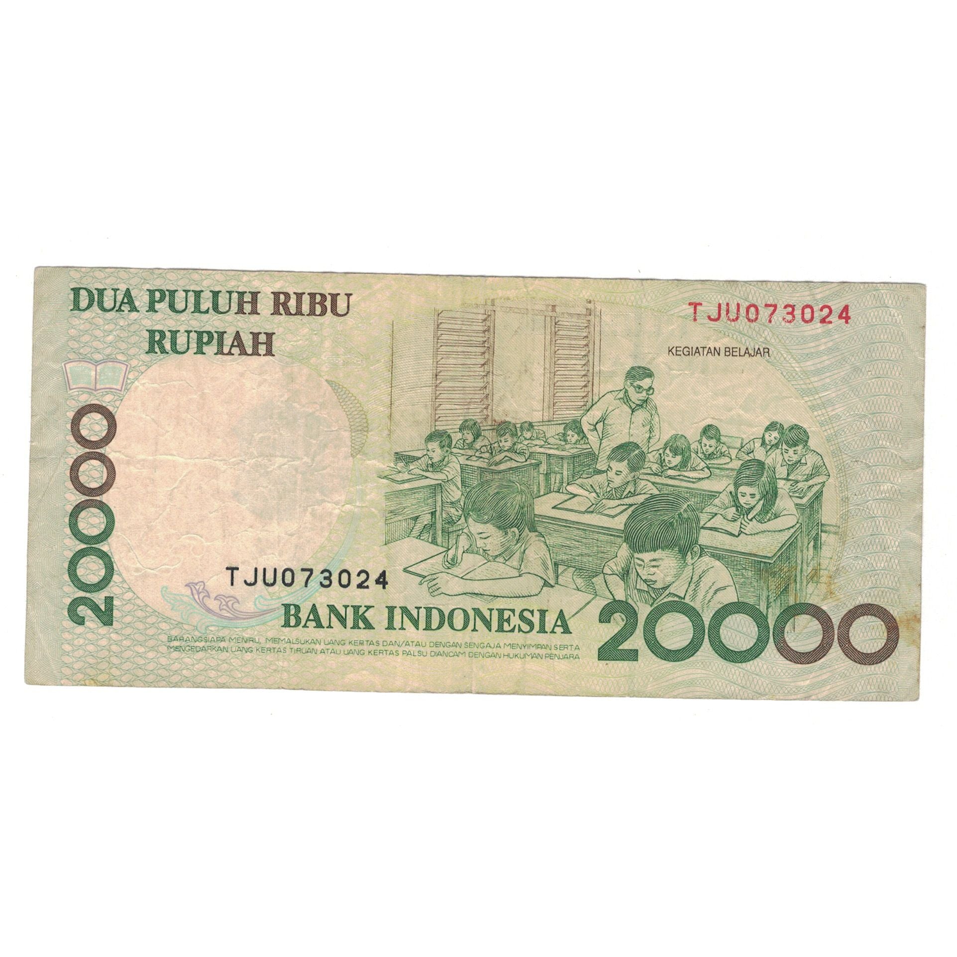 Banknote, Indonesia, 20,000 Rupiah, 1998, KM:138a, VF(30-35)