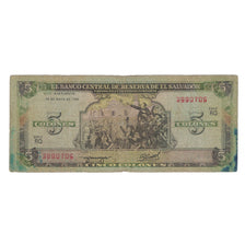 Banknote, El Salvador, 5 Colones, 1990, 1990-05-16, KM:138a, VG(8-10)