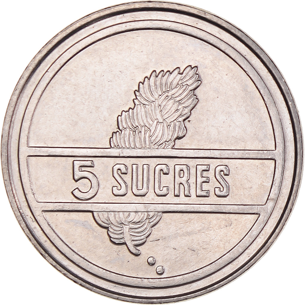 Munten, Ecuador, 5 Sucres, Cinco, 1988
