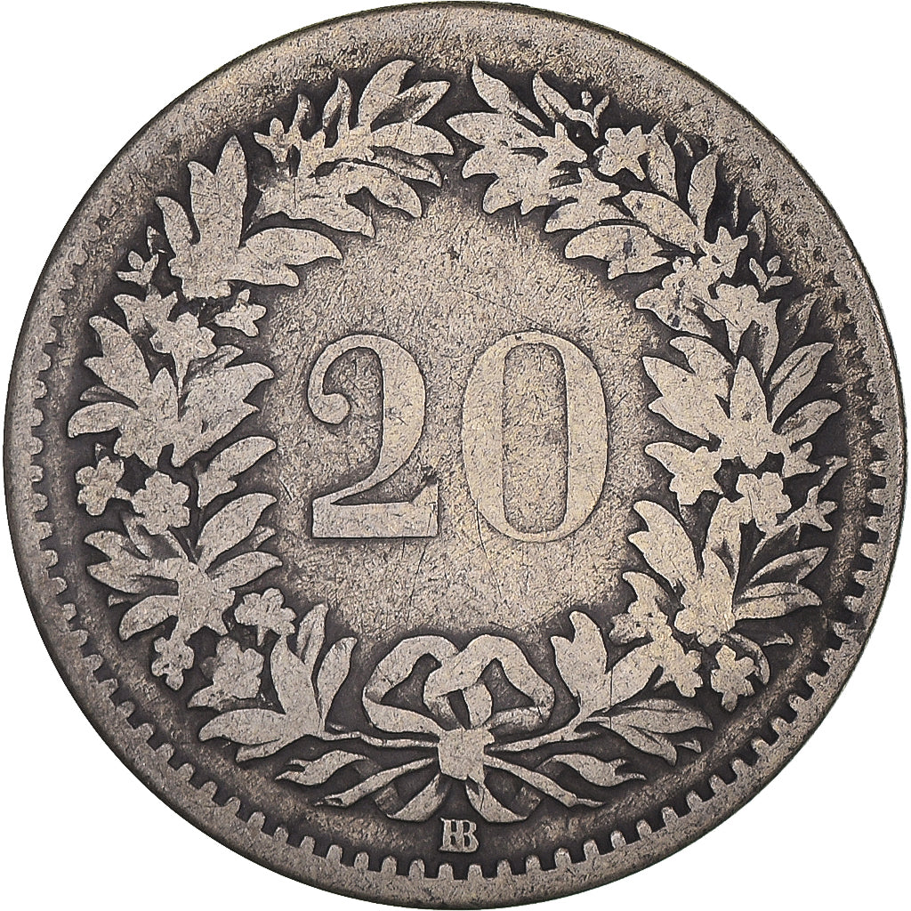 Münze, Schweiz, 20 Rappen, 1850