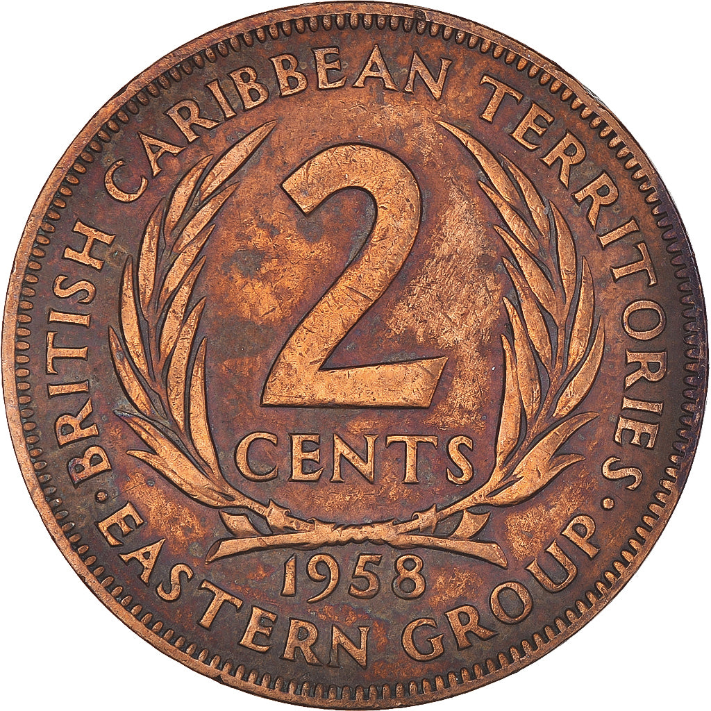 Coin, British Caribbean Territories, 2 Cents, 1958