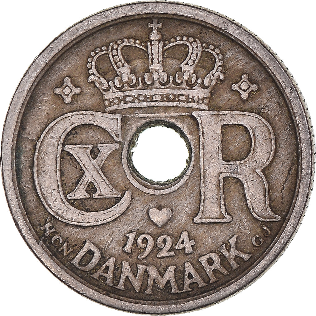 Monnaie, Danemark, 10 Öre, 1924