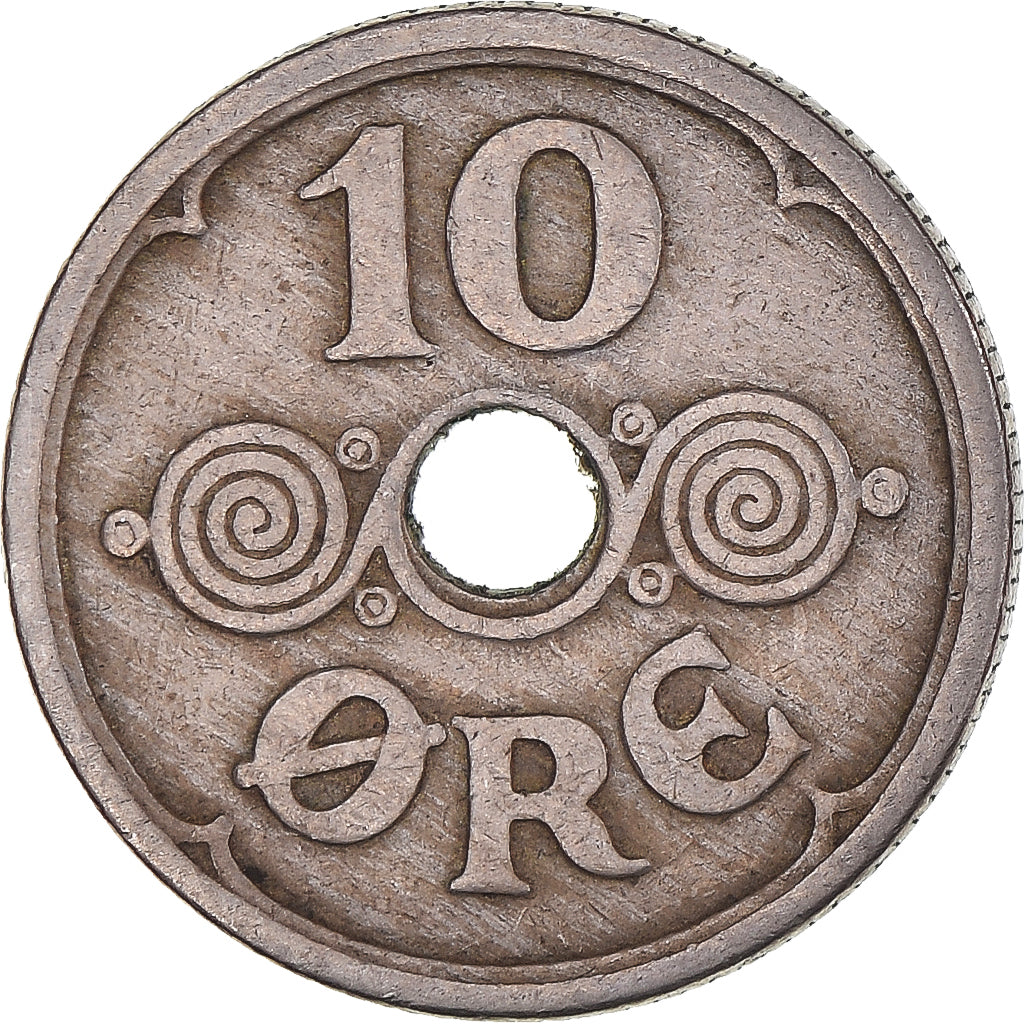 Monnaie, Danemark, 10 Öre, 1924