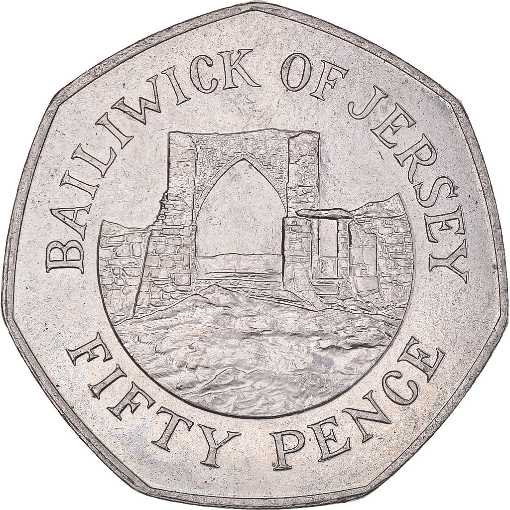 Moneda, Jersey, 50 Pence, 1990