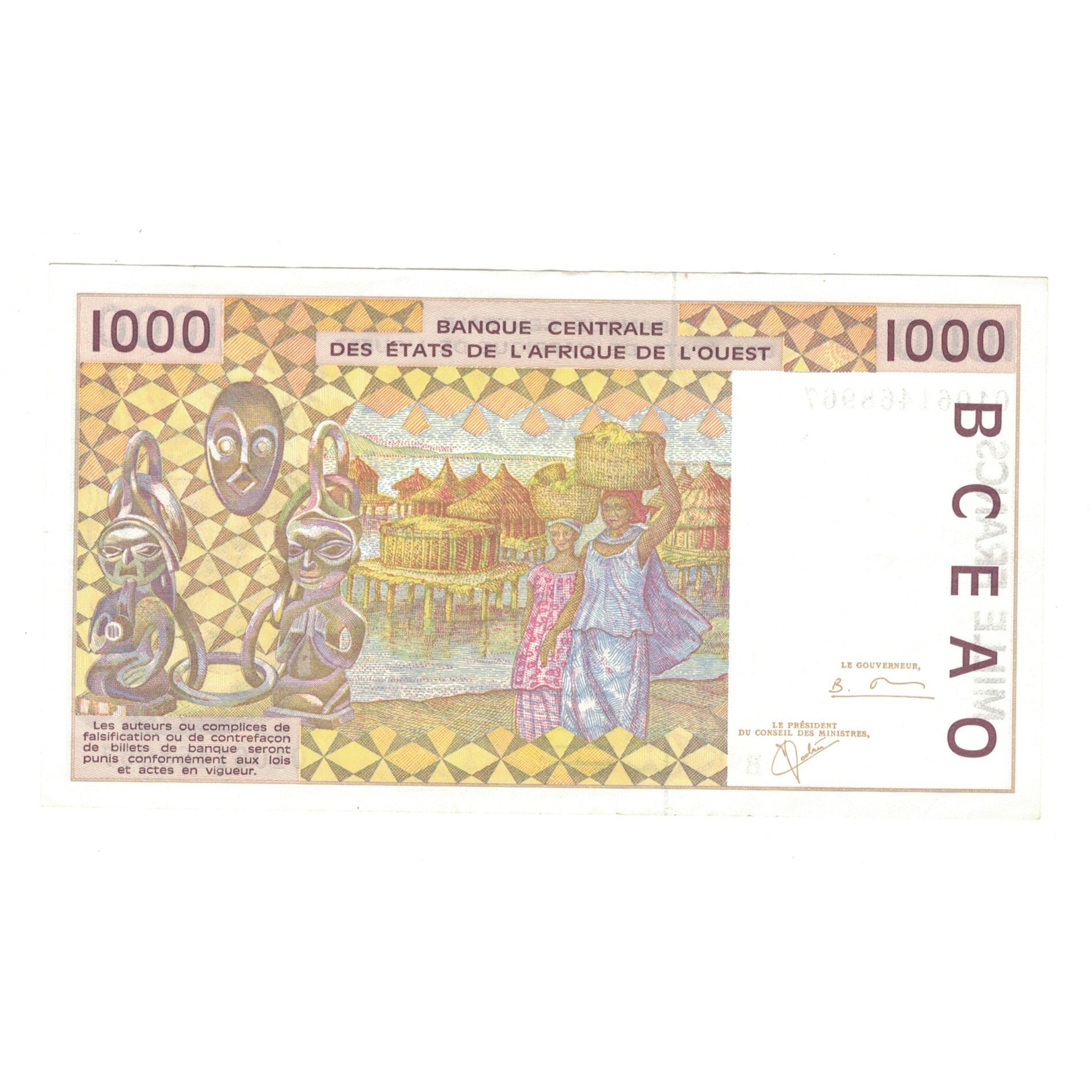 Banknote, West African States, 1000 Francs, EF(40-45)