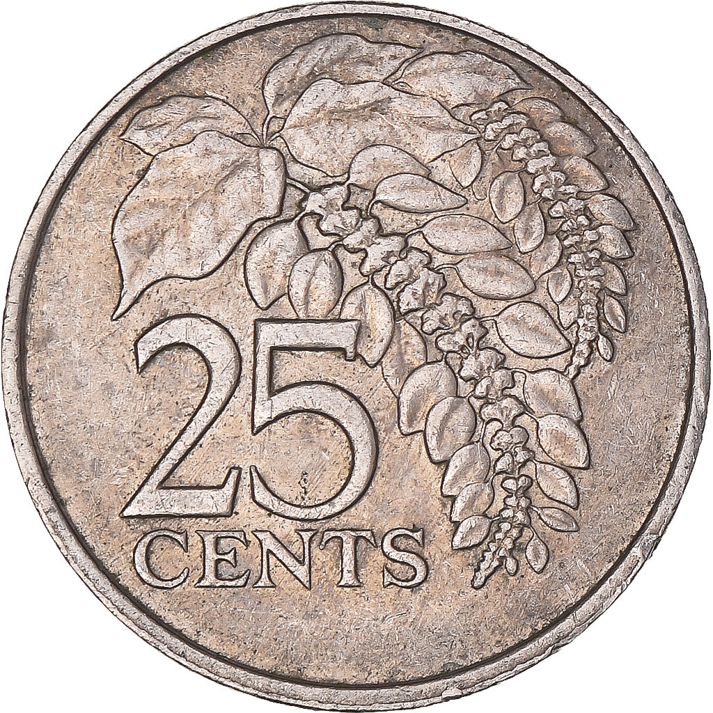 Moneta, TRINIDAD E TOBAGO, 25 Cents, 1980