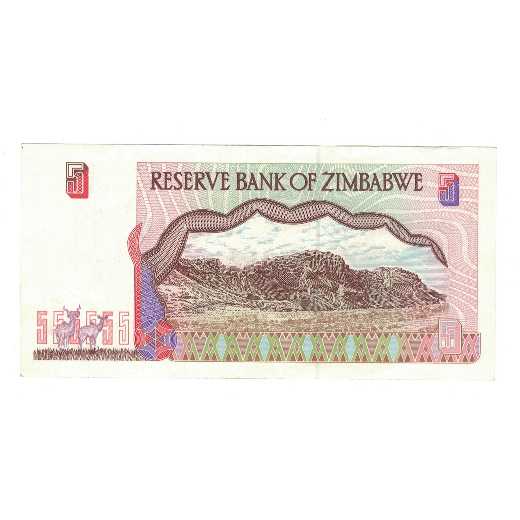 Billet, Zimbabwe, 5 Dollars, 1997, KM:5a, TTB