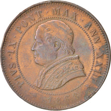 ITALIAN STATES, 4 Soldi, 20 Centesimi, 1868, Roma, KM:1374, EF(40-45), Copper...