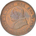 ITALIAN STATES, 4 Soldi, 20 Centesimi, 1868, Roma, KM:1374, EF(40-45), Copper...