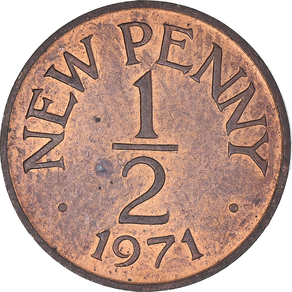Coin, Guernsey, 1/2 New Penny, 1971