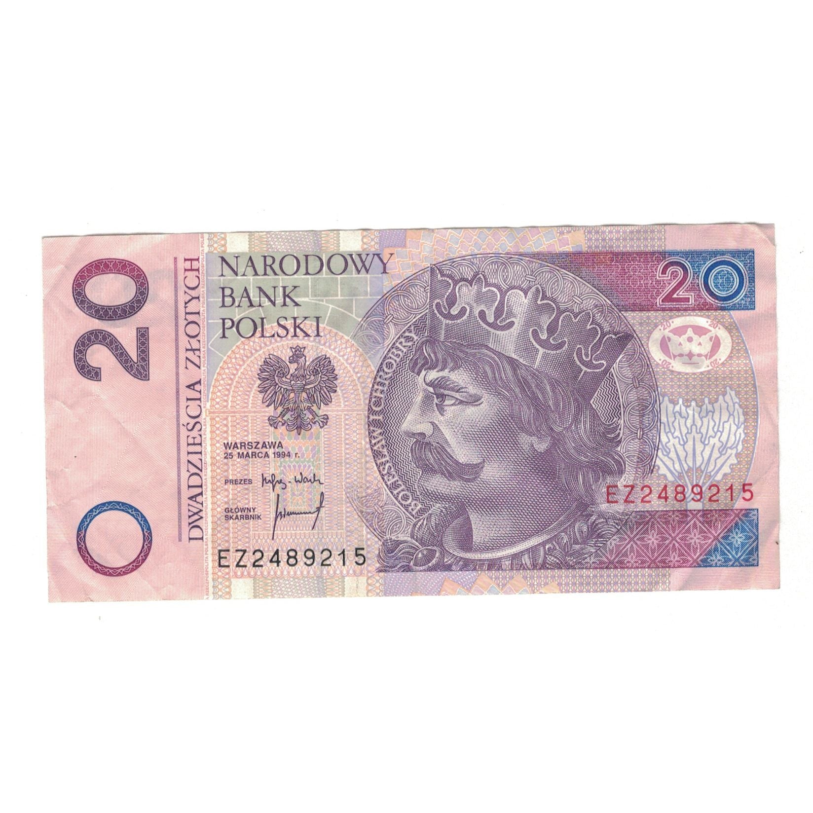 Banknote, Poland, 20 Zlotych, 1994, 1994-03-25, KM:174a, EF(40-45)