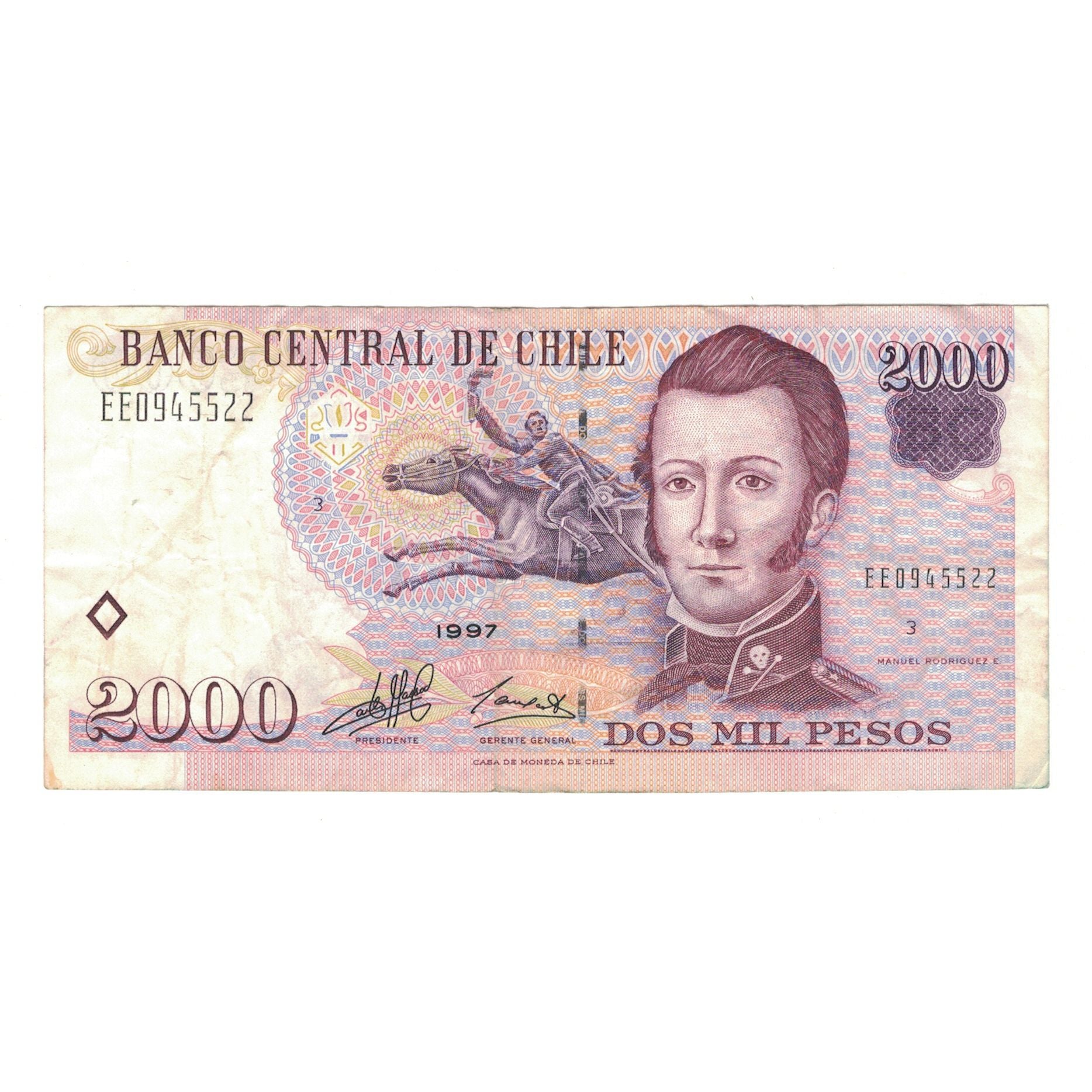 Billete, 2000 Pesos, 1997, Chile, KM:158a, MBC