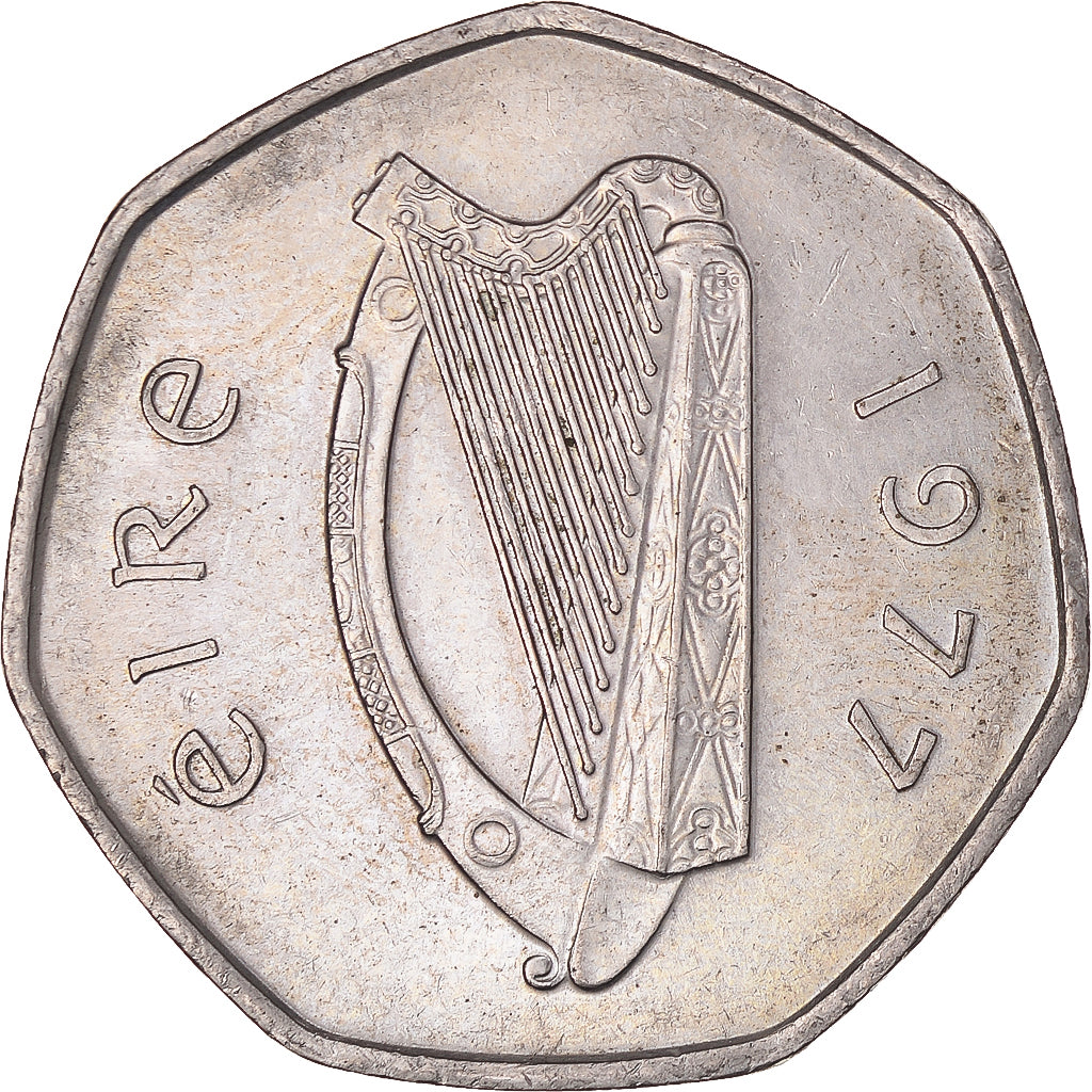 Moneta, Irlanda, 50 Pence, 1977