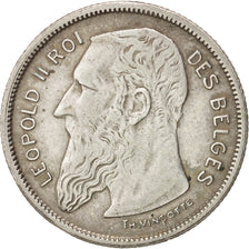 Belgio, 2 Francs, 2 Frank, 1909, BB, Argento, KM:58.1