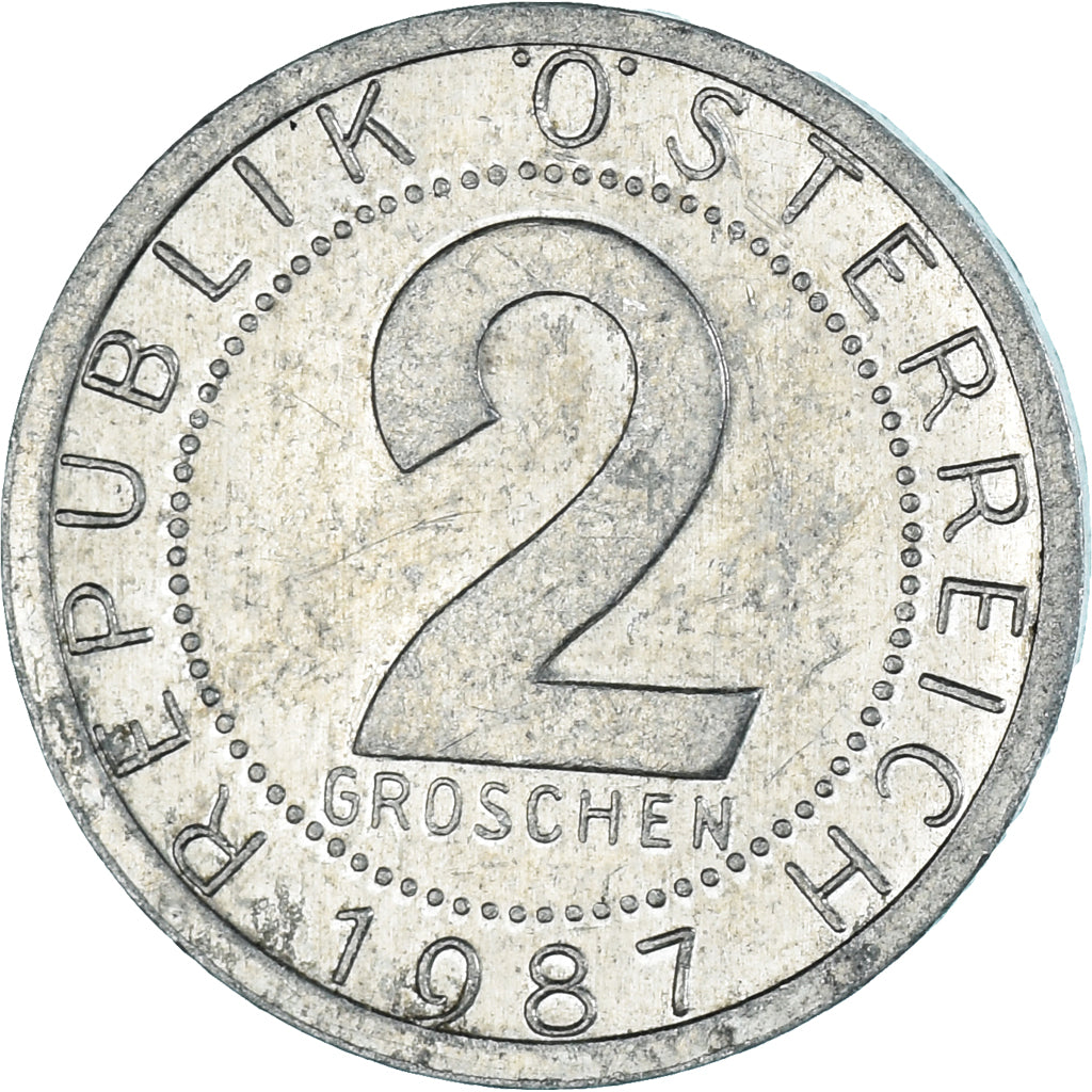 Munten, Oostenrijk, 2 Groschen, 1987