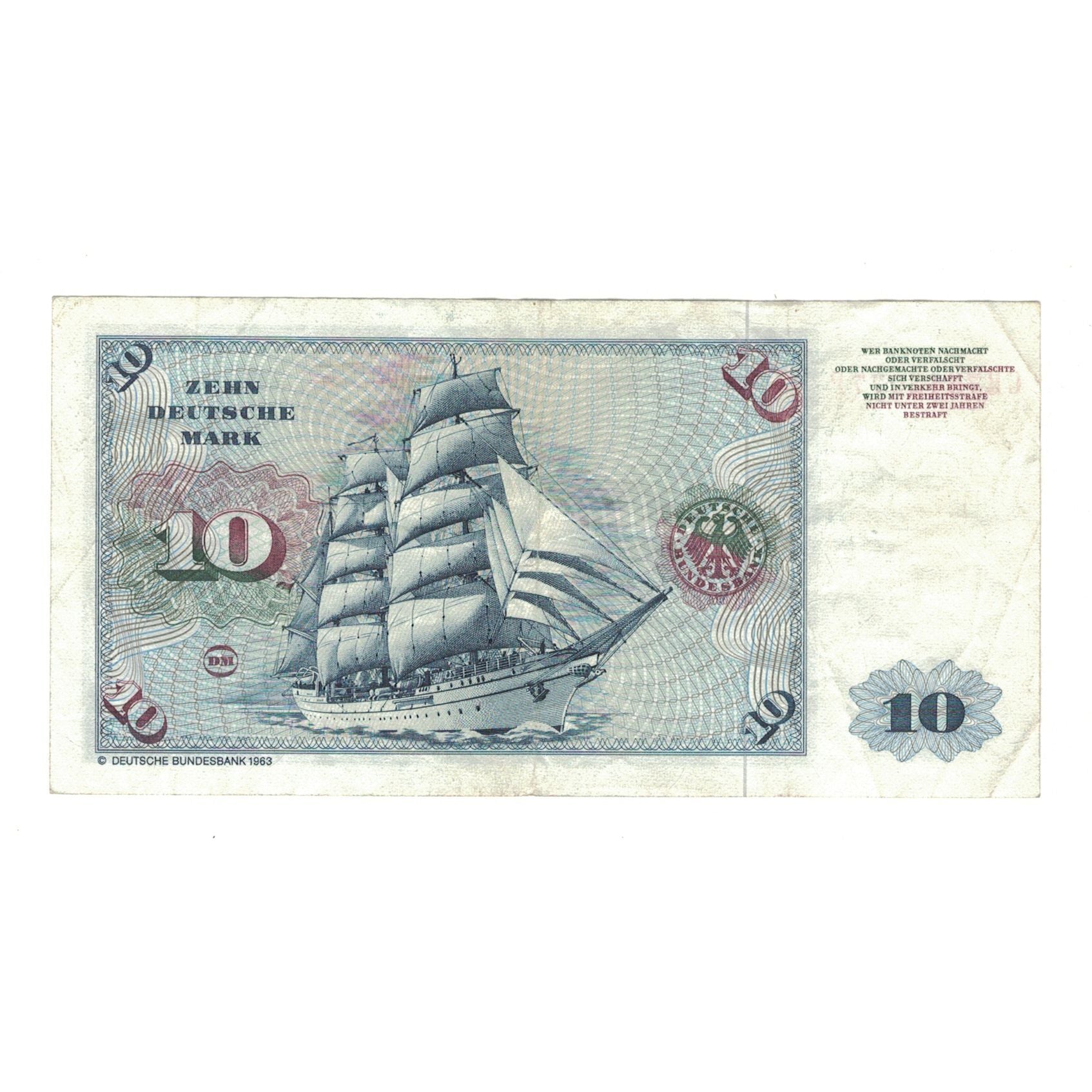 Billet, République fédérale allemande, 10 Deutsche Mark, 1980, 1980-01-02