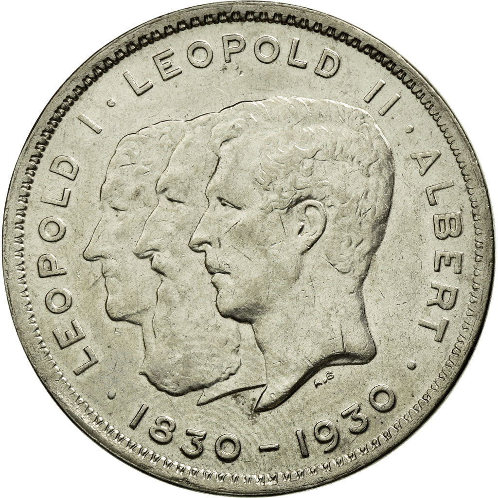 Coin, Belgium, 10 Francs-10 Frank, Deux / Twee Belgas, 1930, EF(40-45), Nickel