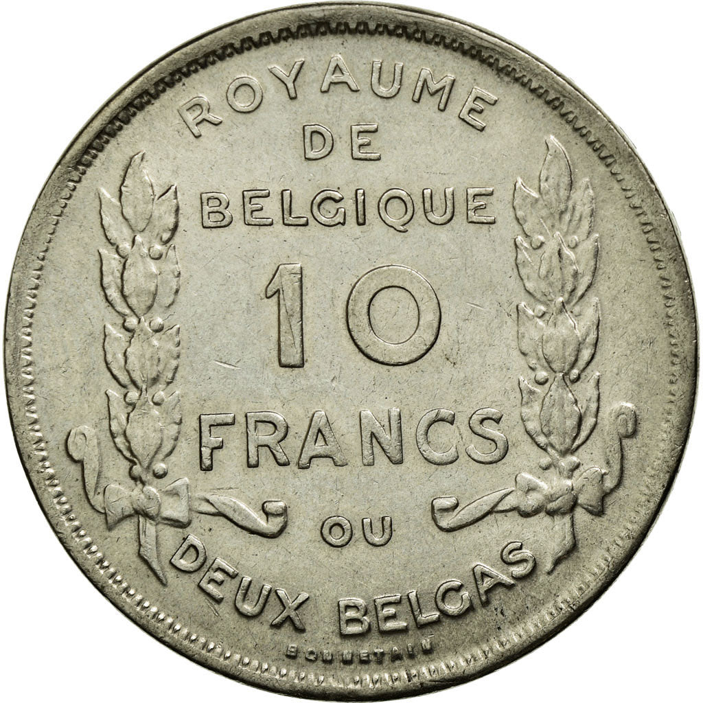 Coin, Belgium, 10 Francs-10 Frank, Deux / Twee Belgas, 1930, EF(40-45), Nickel
