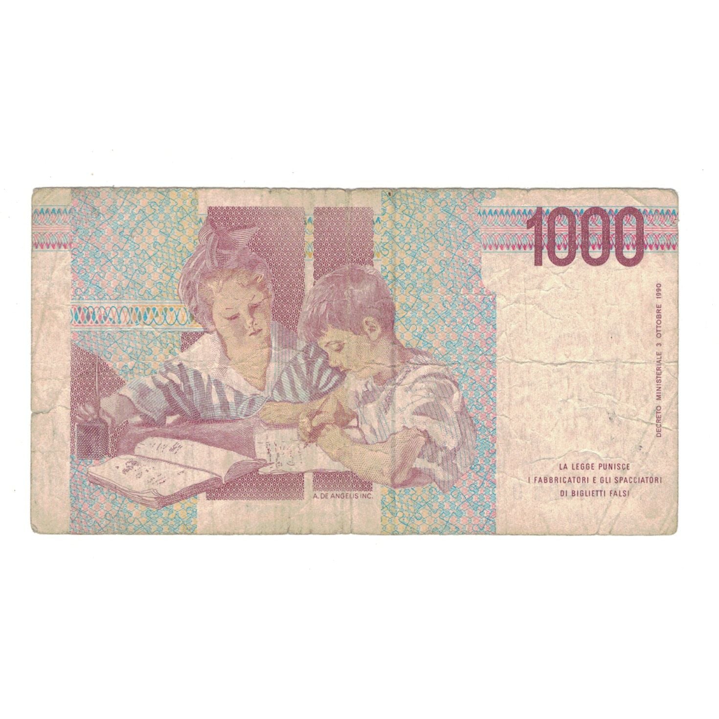 Billet, Italie, 1000 Lire, 1990, 1990-10-03, KM:114a, TB