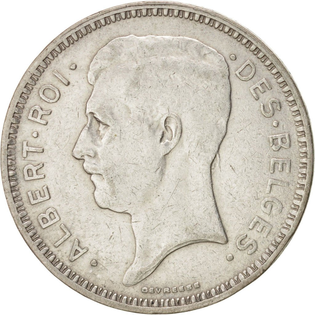 Belgium, 20 Francs, 20 Frank, 1934, KM:103.1, EF(40-45), Silver